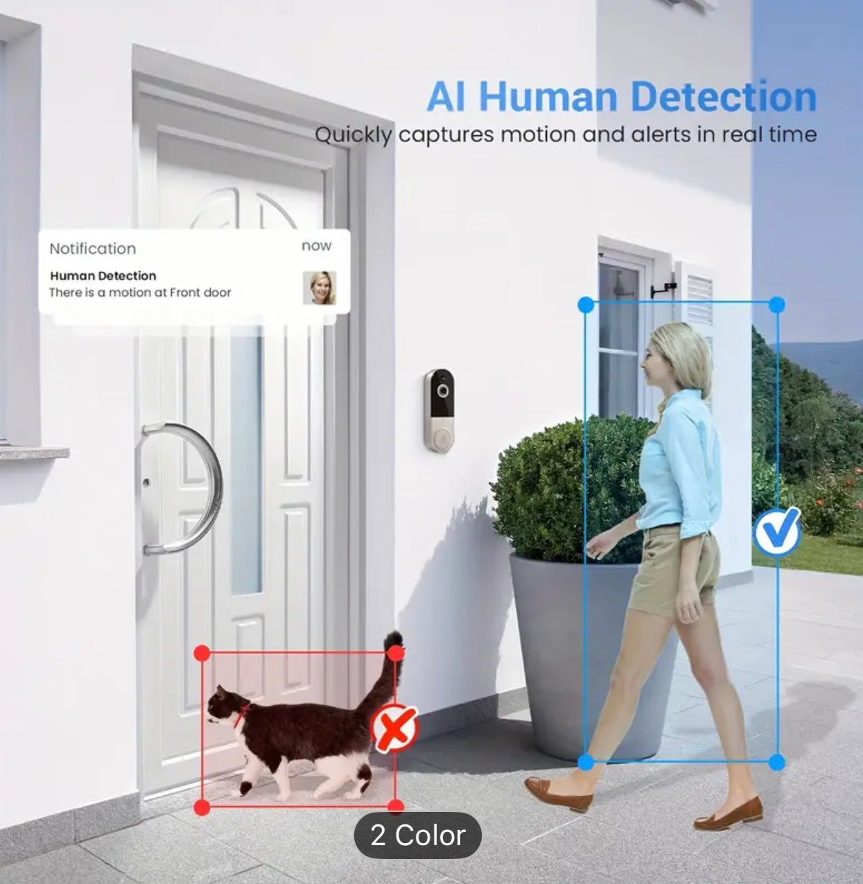 🔔 1080P HD Smart Doorbell Camera | AI Motion Detection, Two-Way Audio, Night Vision & Cloud Securit