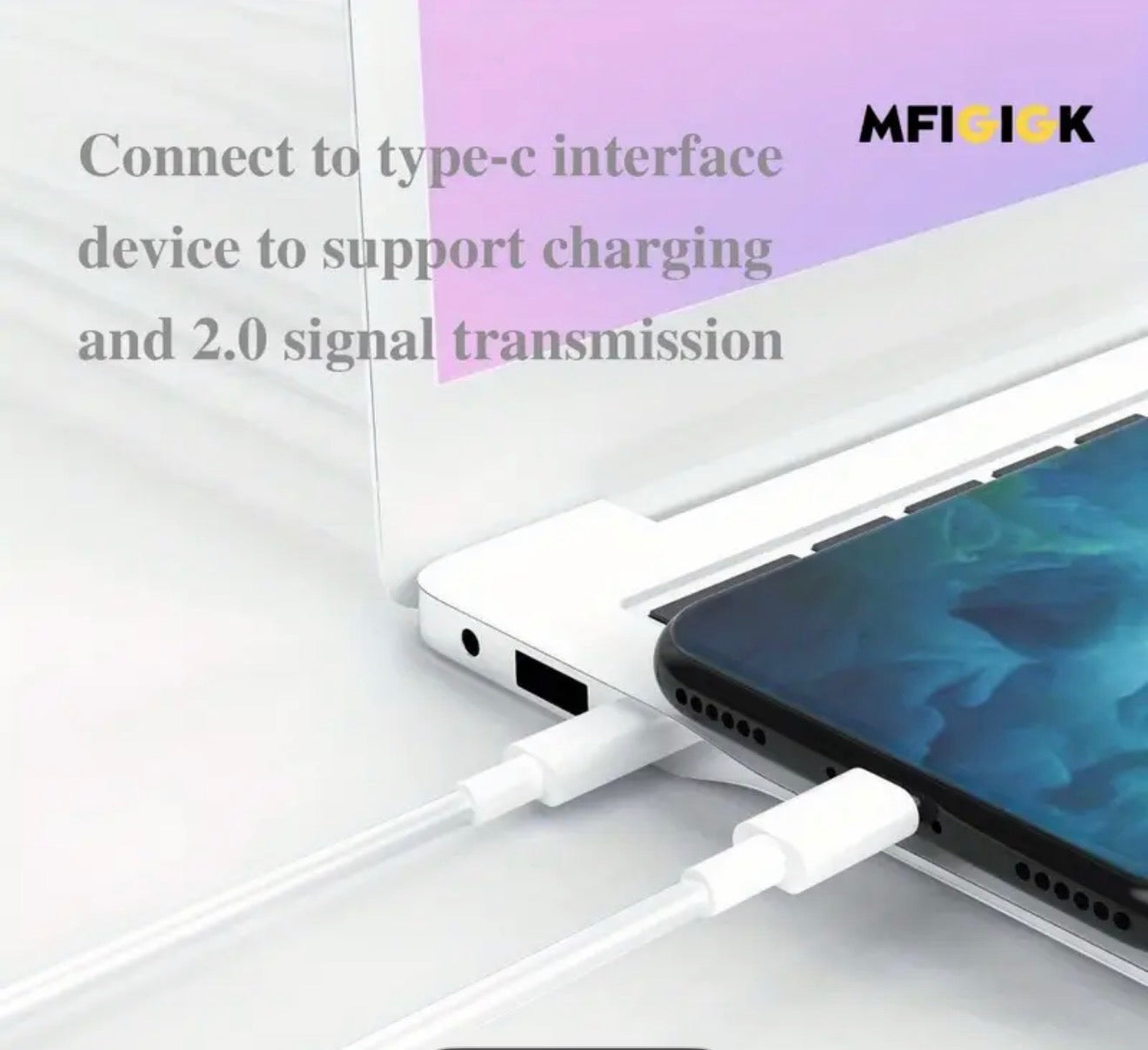 2-PC 60W USB-C Fast Charging Cables (Type-C to Type-C) | For iPhone 17/16/15, iPad Pro, MacBook