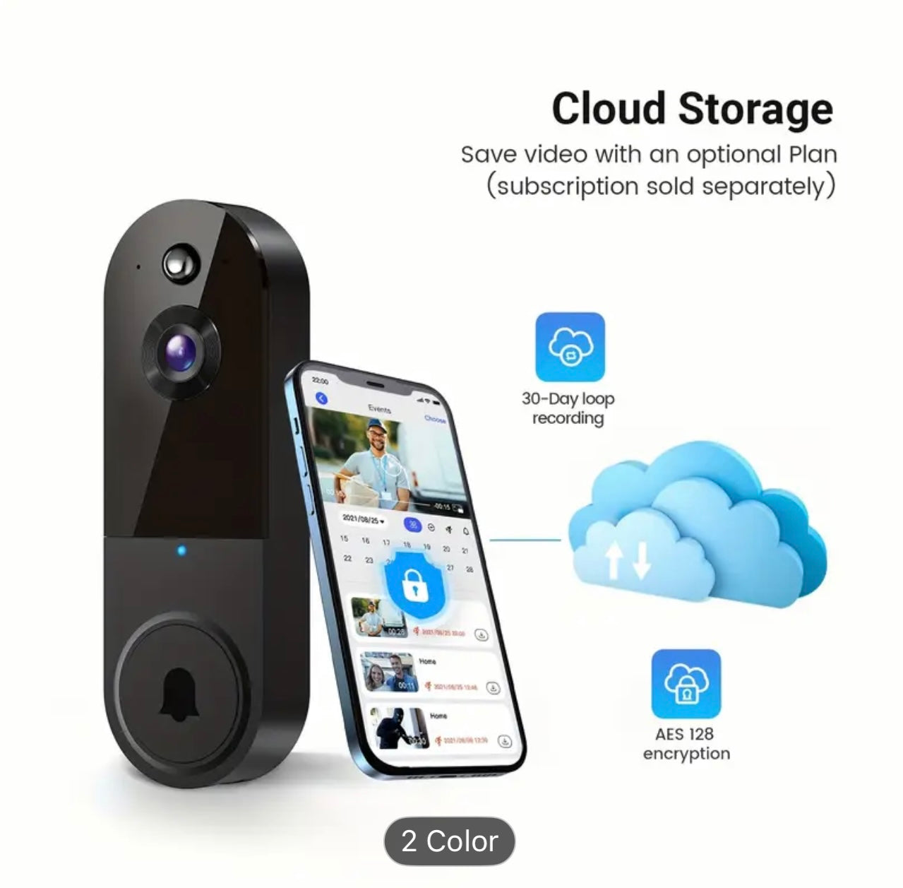 🔔 1080P HD Smart Doorbell Camera | AI Motion Detection, Two-Way Audio, Night Vision & Cloud Securit